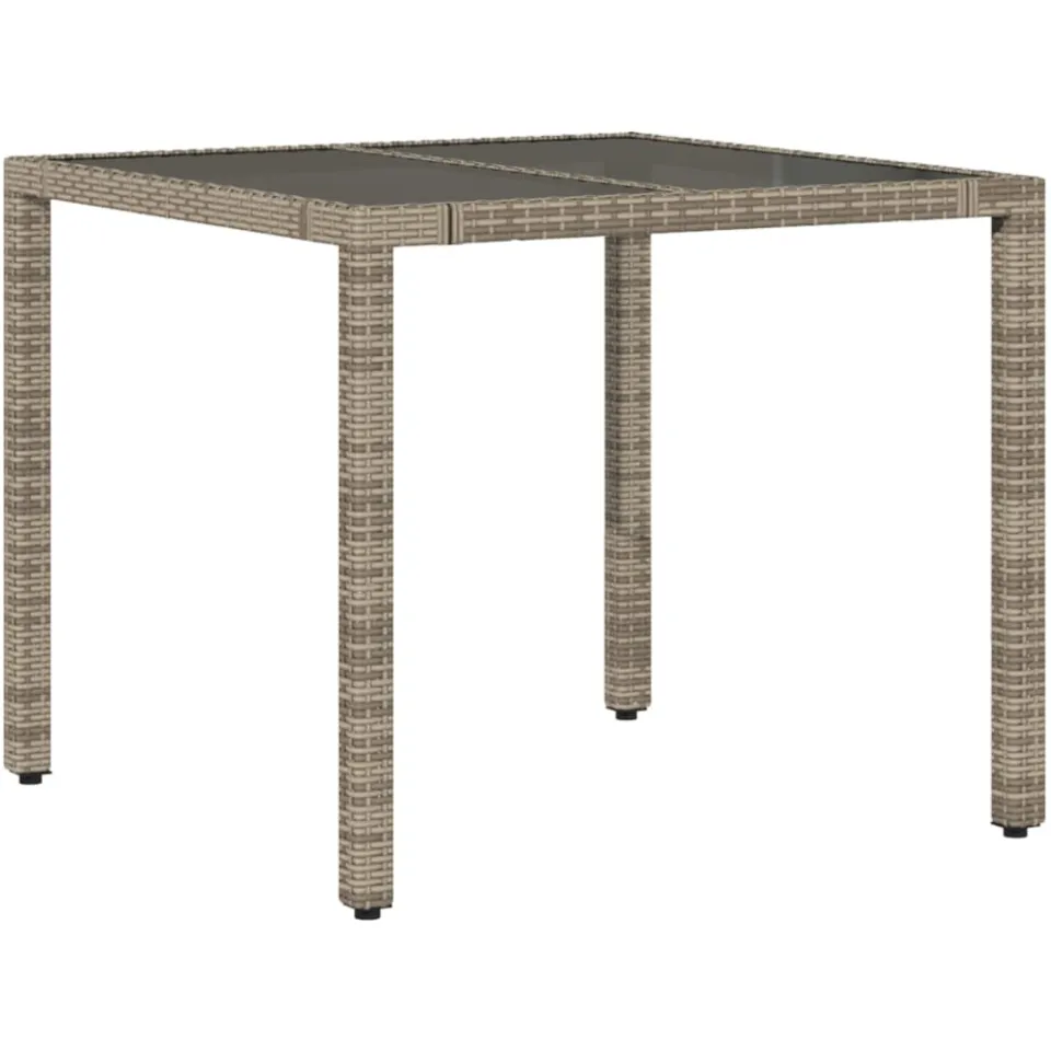 vidaXL 3-delige Bistroset met kussens poly rattan grijs, foto 4