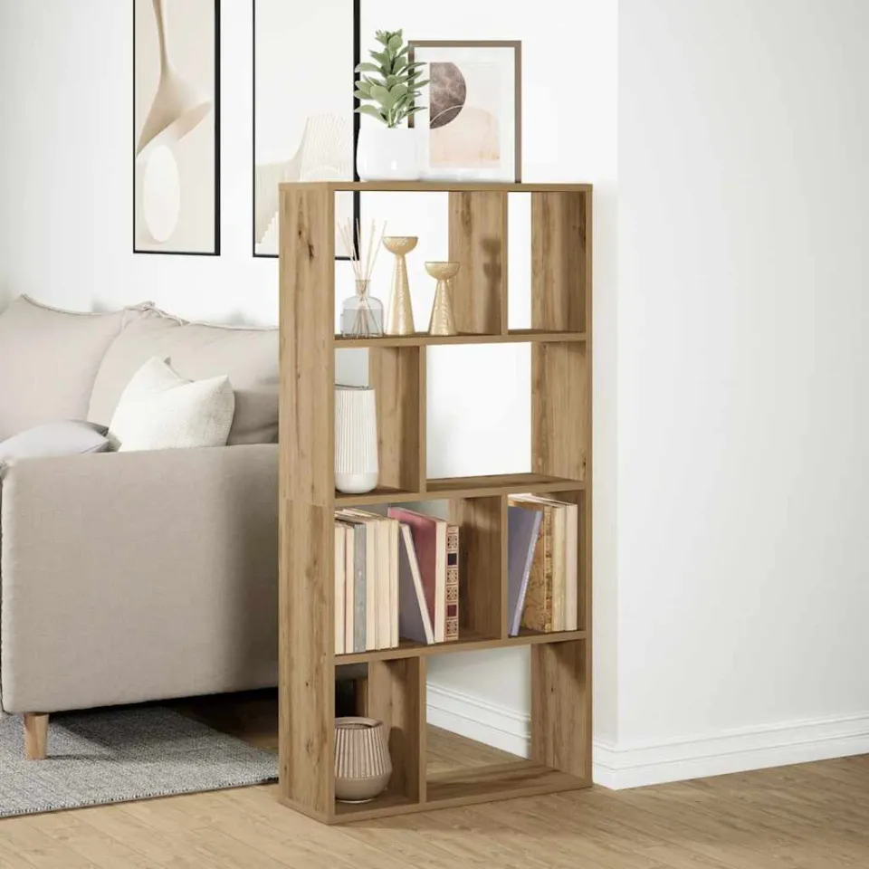 vidaXL Boekenkast 60x20x120,5 cm bewerkt hout artisanaal eikenkleurig, foto 3