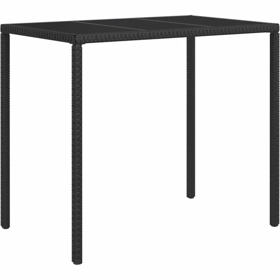 vidaXL 4-delige Loungeset met kussens poly rattan zwart, foto 3