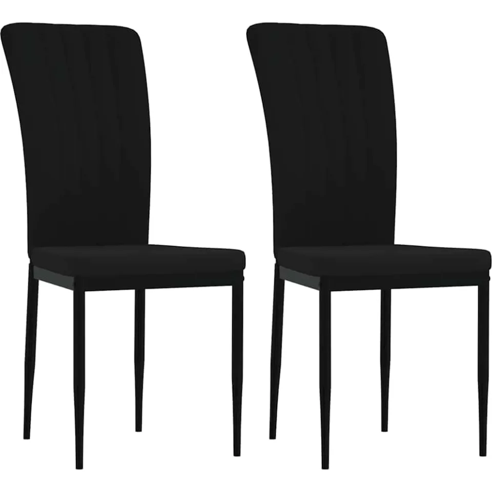 vidaXL Eetkamerstoelen 2 st fluweel zwart