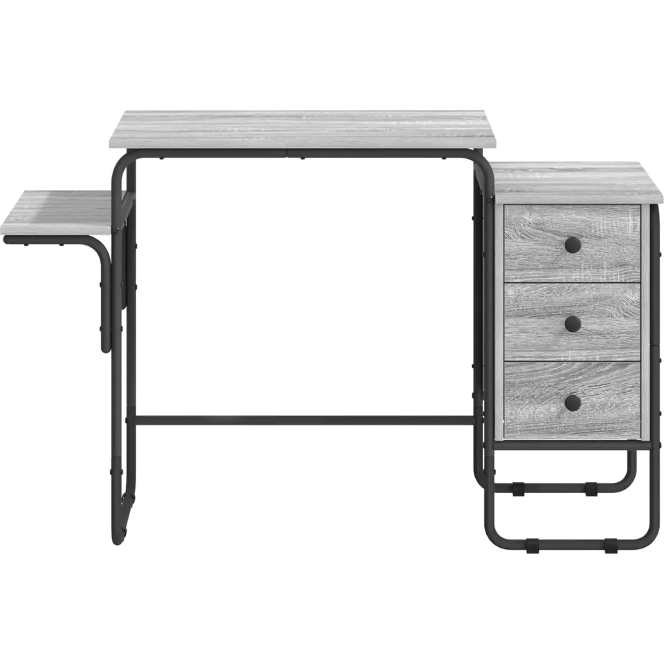vidaXL Bureau met opbergruimte Grijs Sonoma 120 x 50 x 75 cm, foto 4