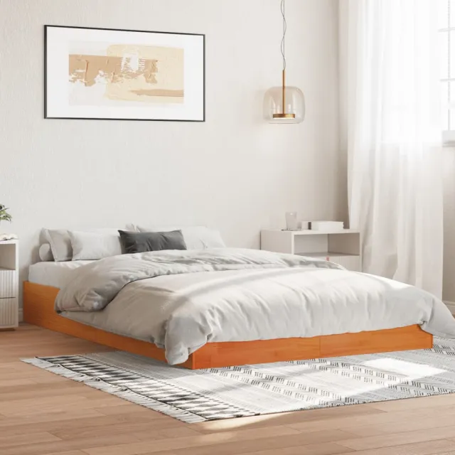 vidaXL Bedframe zonder matras massief grenenhout wasbruin 160x200 cm bruin