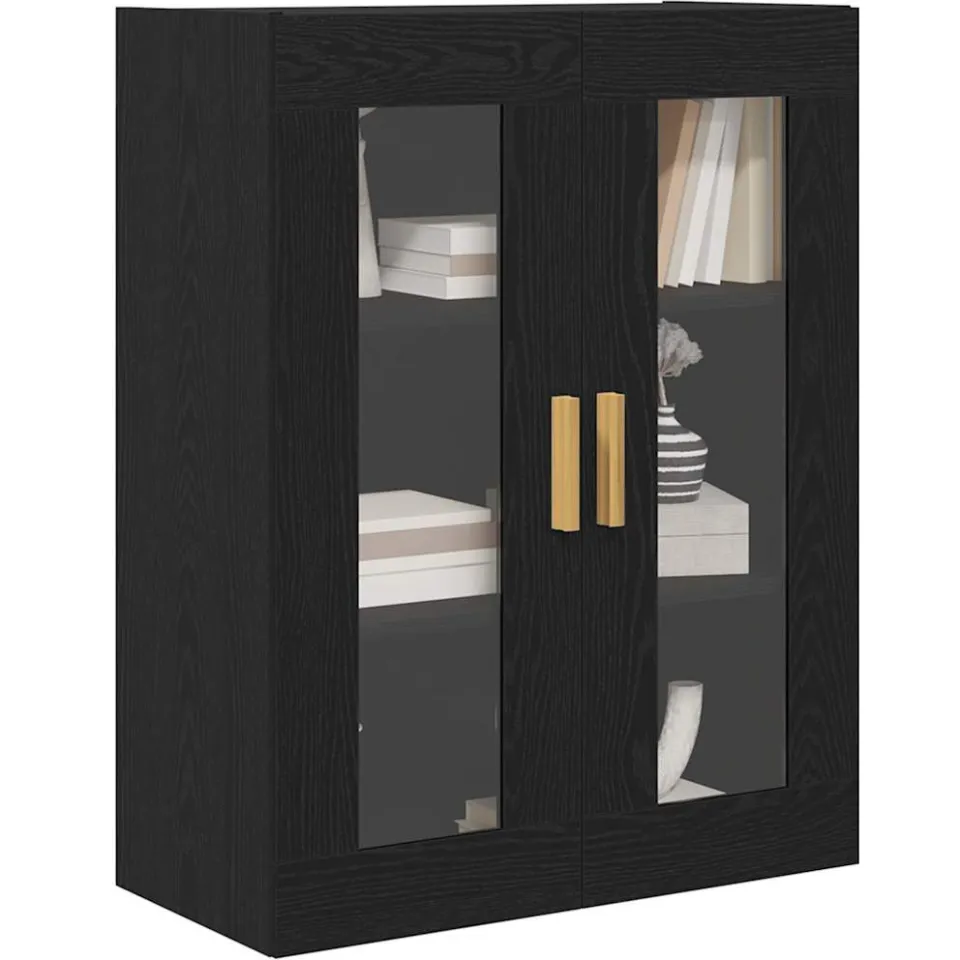 vidaXL Wandkast Zwart Eiken 69,5 x 34 x 90 cm Bewerkt hout
