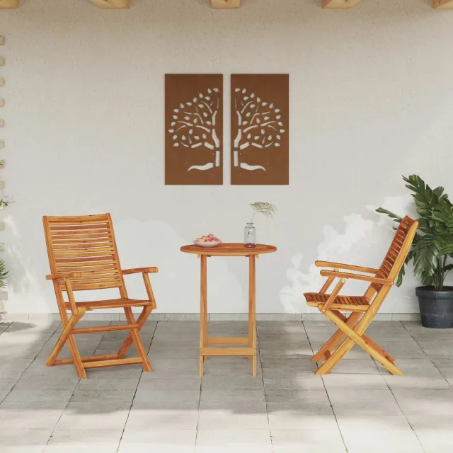 vidaXL Vouw Bistro Set 3 st Bruin Massief Acaciahout