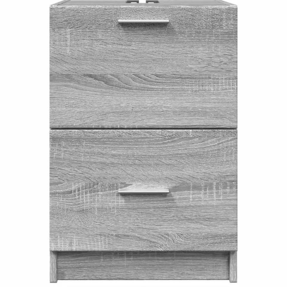 vidaXL Wastafelkast 40x37x59 cm bewerkt hout grijs sonoma eikenkleurig, foto 4