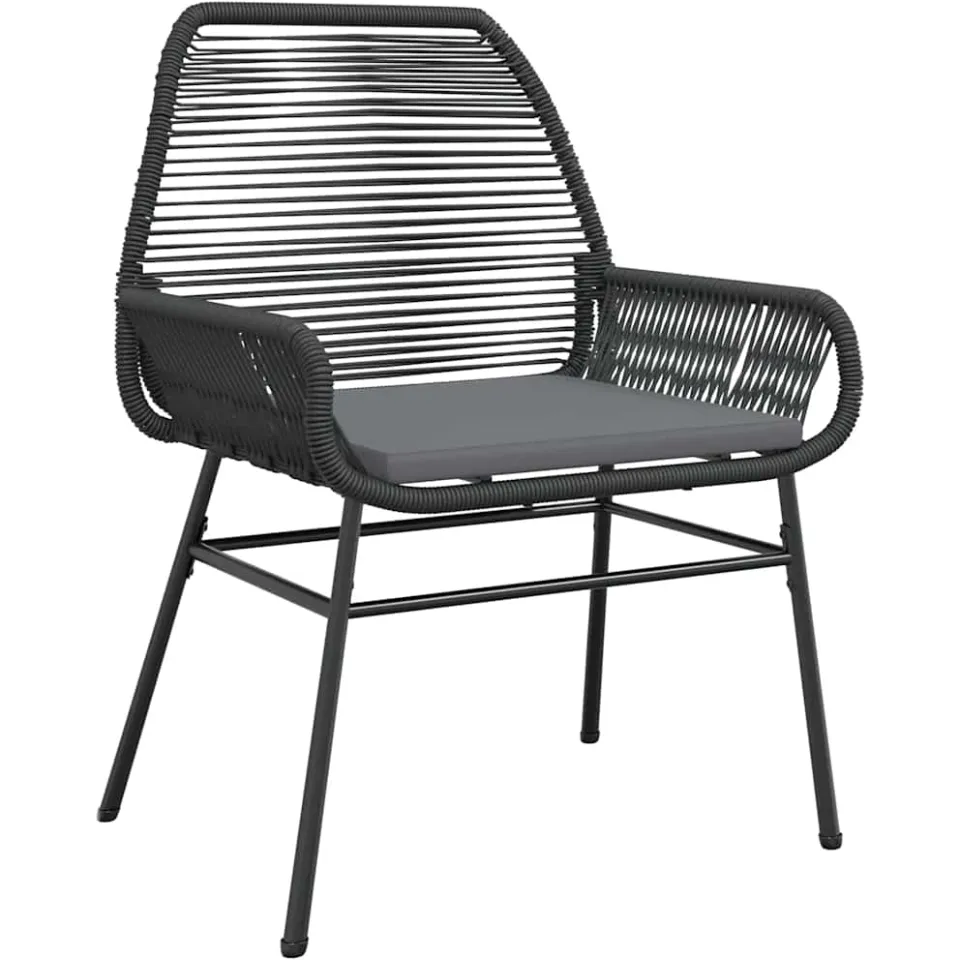 vidaXL 5-delige Tuinset met kussens poly rattan glas zwart, foto 3