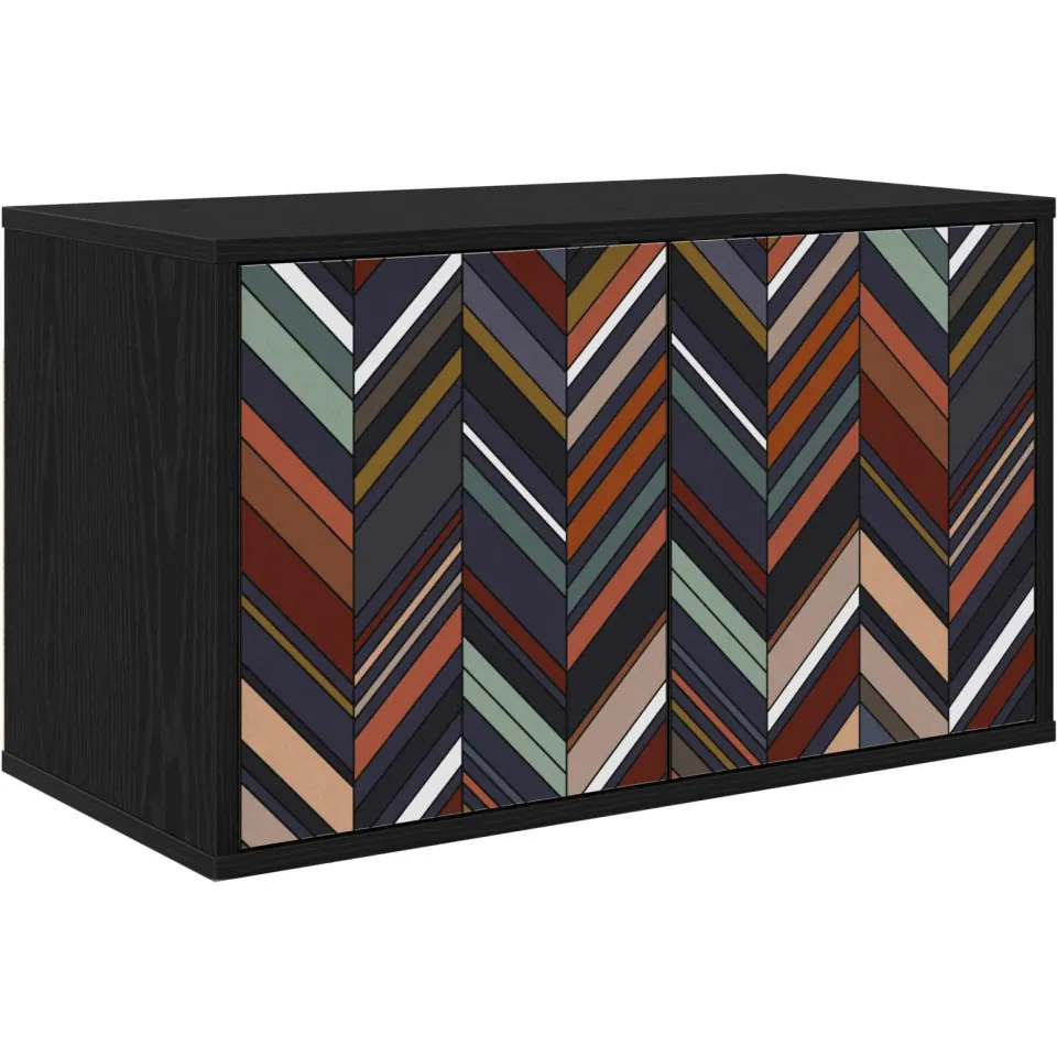 vidaXL Wandgemonteerd tv-meubel OMMEN 69 x 33 x 40 cm Zwart eiken, foto 3