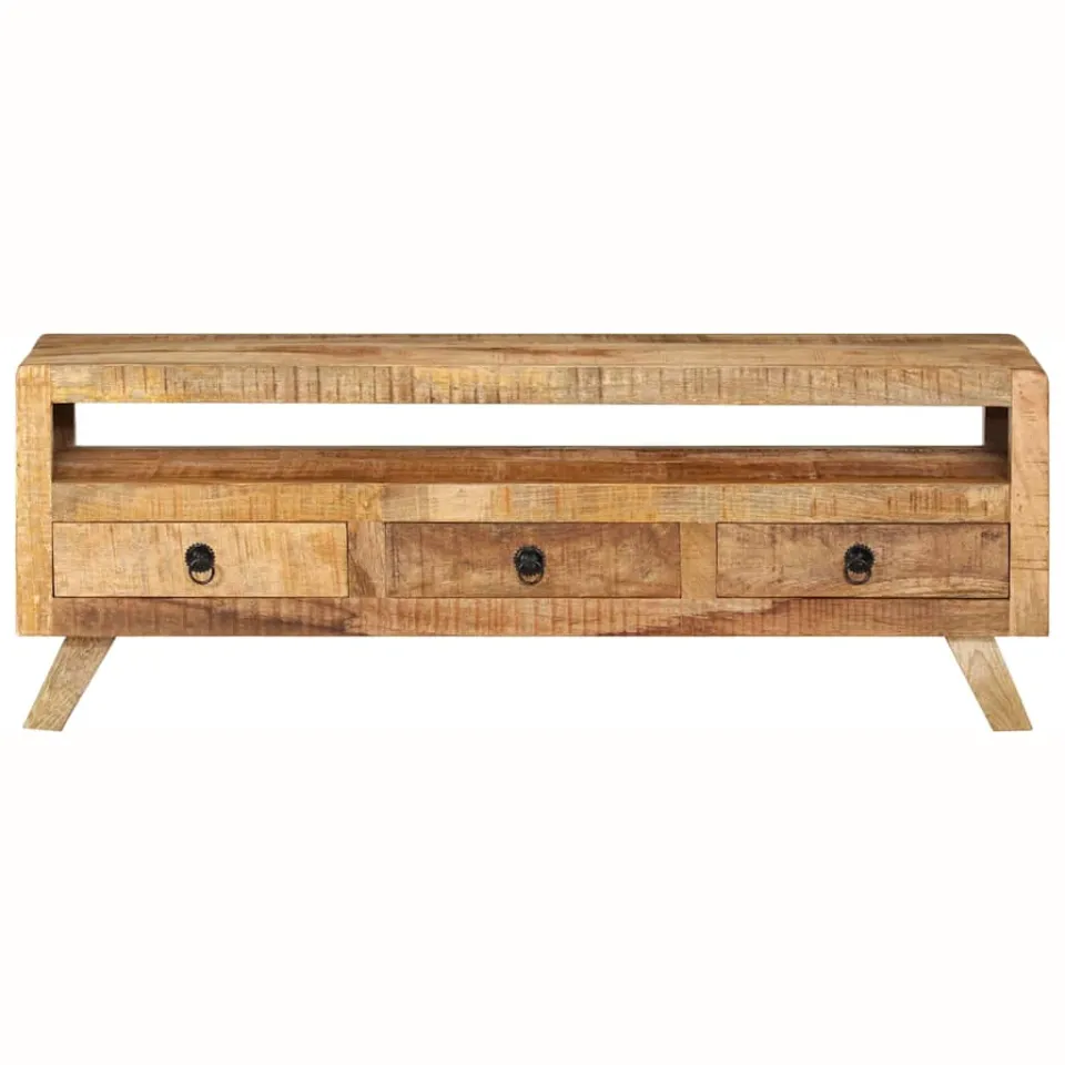 vidaXL Tv-meubel 110x30x40 cm massief mangohout bruin, foto 2