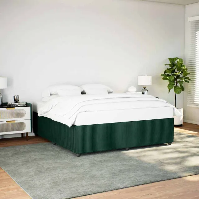vidaXL Bedframe zonder matras 200x200 cm fluweel donkergroen groen