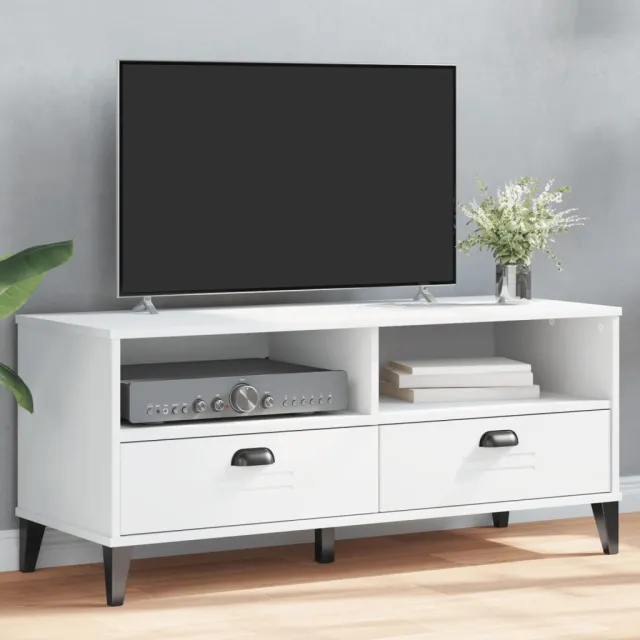 vidaXL Tv-meubel VIKEN bewerkt hout wit, foto 2