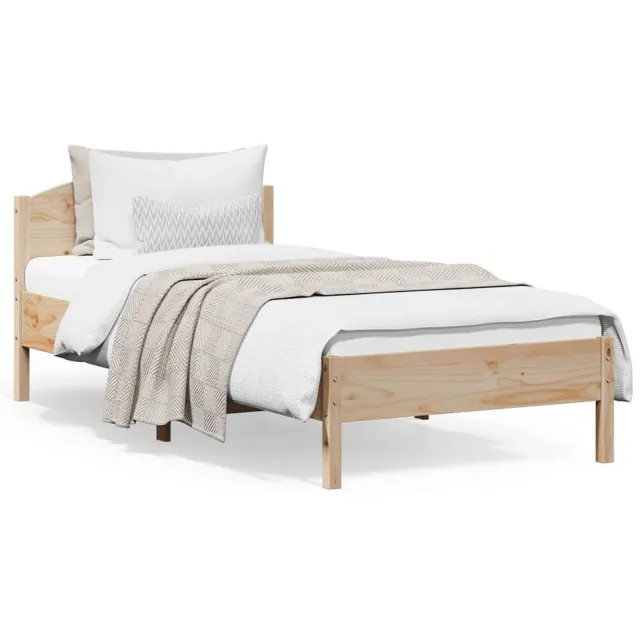 vidaXL Bedframe zonder matras massief grenenhout 100x200 cm bruin