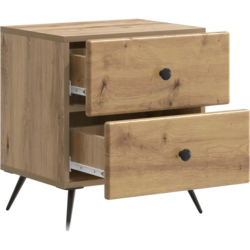 vidaXL Nachtkastje Artisanaal eiken 43 x 34,5 x 47,5 cm Bewerkt hout, foto 3