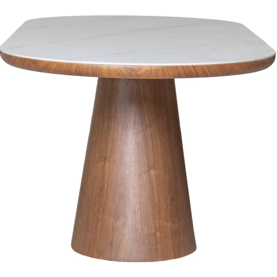 Giga Meubel Eettafel Alba - Wit Keramiek/Walnoot - 200x90x77cm, foto 3