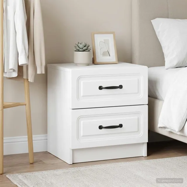 vidaXL Nachtkastje 2 st Wit 43 x 34,5 x 44,5 cm Bewerkt hout, foto 2