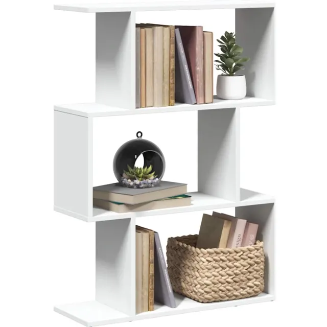 vidaXL Kamerverdeler Boekenkast 3-laags Wit 70x24x97 cm Bewerkt Hout