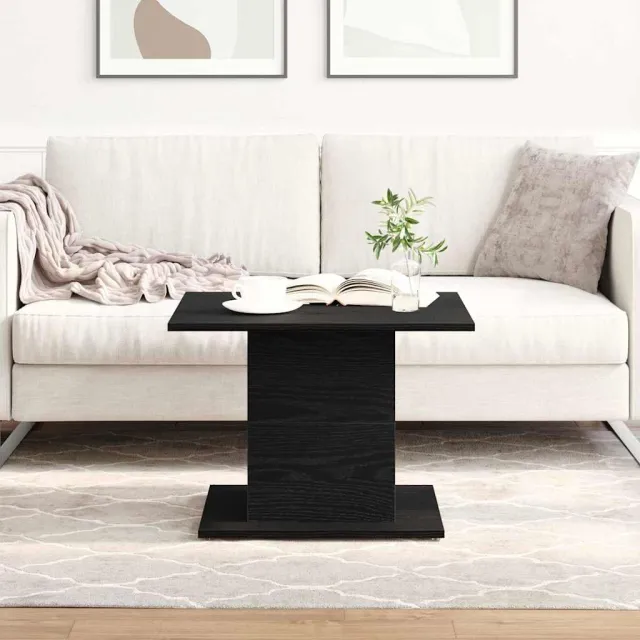 vidaXL Salontafel Zwart Eiken 55,5 x 55,5 x 40 cm Bewerkt hout, foto 2