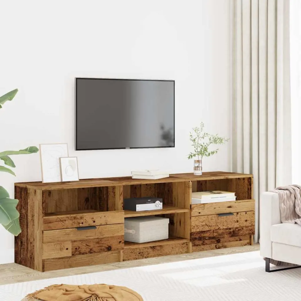 vidaXL Tv-meubel 150x33,5x45 cm bewerkt hout oud houtkleurig bruin, foto 2