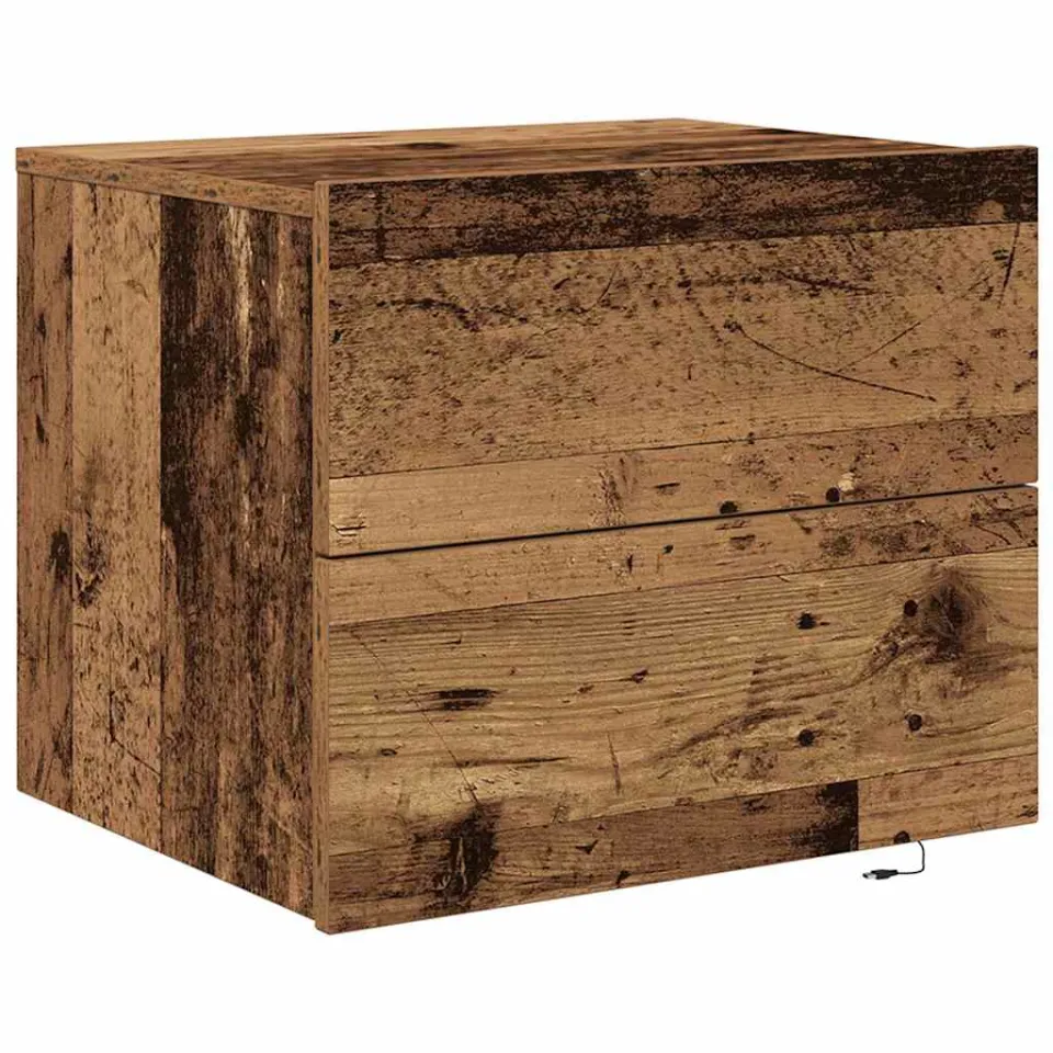 vidaXL Nachtkastje Oudhout 50 x 39 x 41 cm Bewerkt hout bruin, foto 3