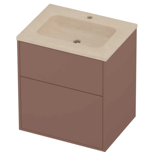 Proline Rollo Badmeubelset Hardsteen Elegant In Kader 60x46x67 cm Sand Stone Beauty Blush Rosé Goud