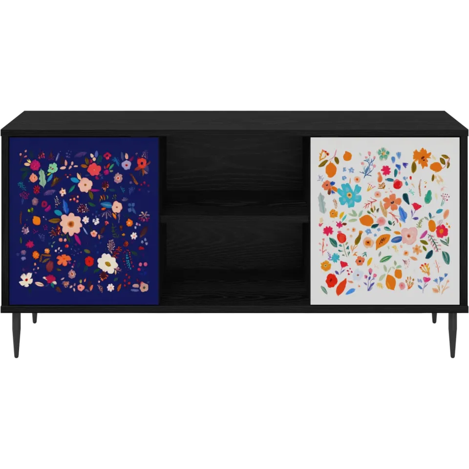 vidaXL Tv-meubel MAINZ 102 x 33 x 51 cm Zwart eiken Bewerkt hout, foto 4