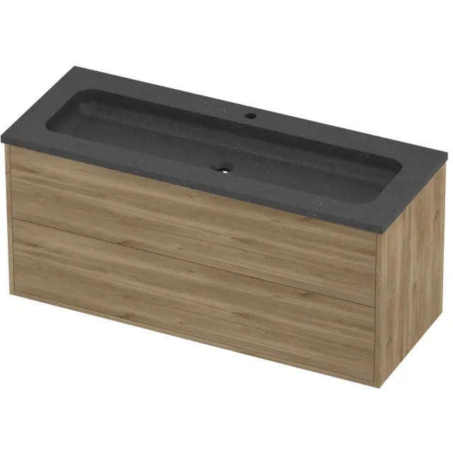 Proline Rollo Badmeubelset Hardsteen Elegant 1 Kraangat 120x46x54 cm Blue Stone Cider Oak Eiken