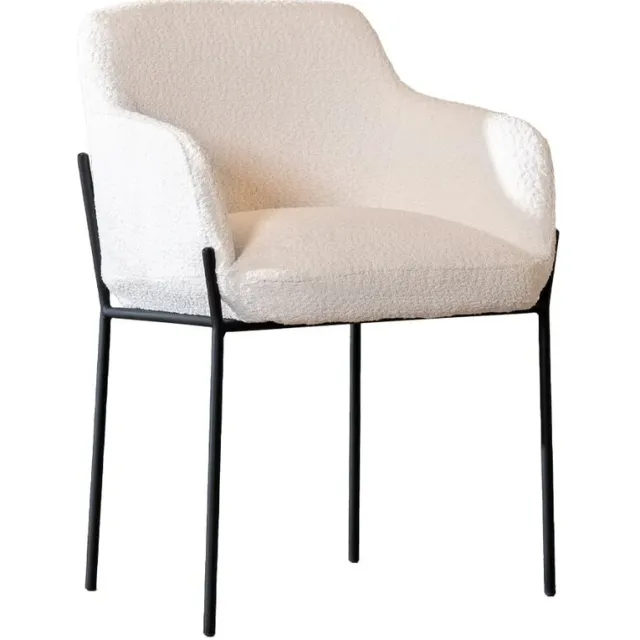 NordXL Stoel Mary wit boucle