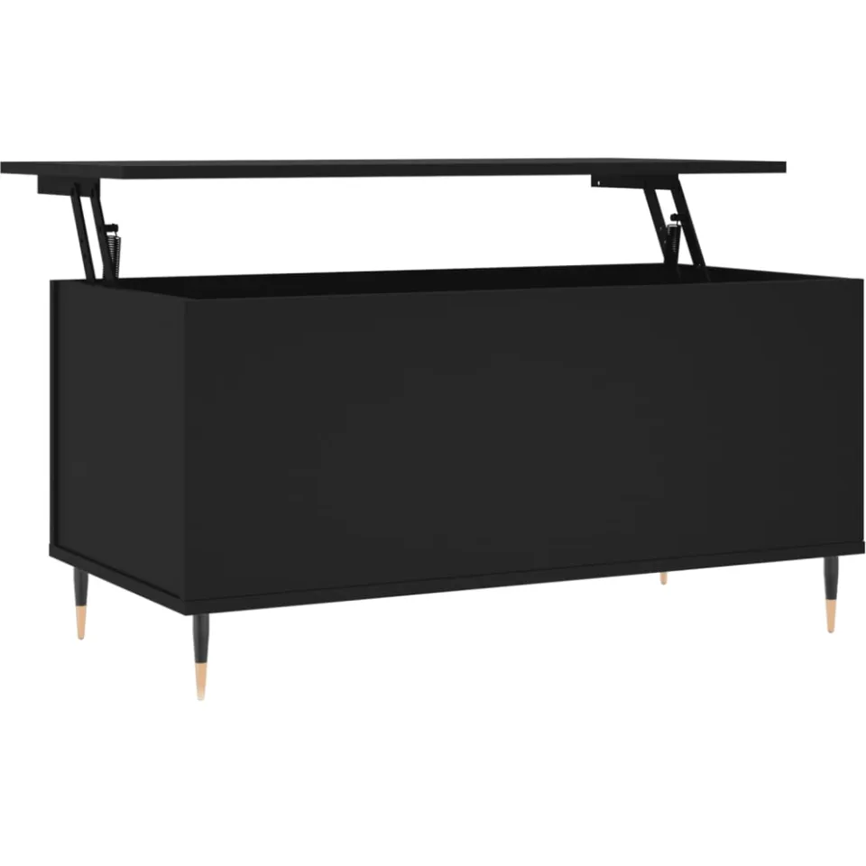 vidaXL Salontafel 90x44,5x45 cm bewerkt hout zwart