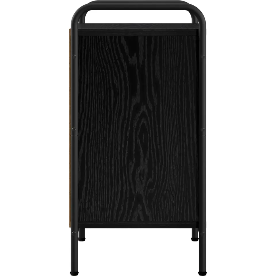 vidaXL Nachtkastje Zwart eiken 40 x 30 x 60 cm Bewerkt hout, foto 4
