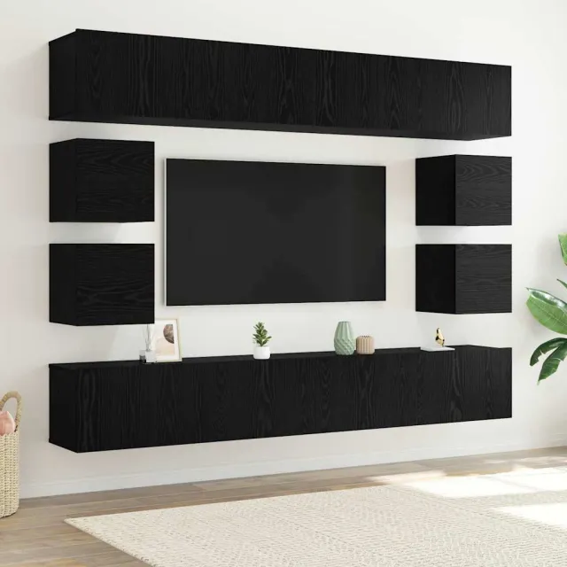 vidaXL Tv-meubelset 8 st Zwart Eiken, foto 2
