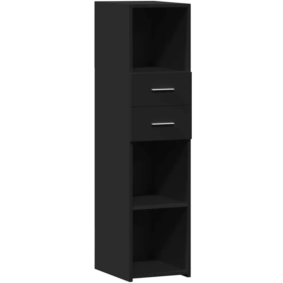 vidaXL Hoge kast 30x42,5x124 cm bewerkt hout zwart, foto 3