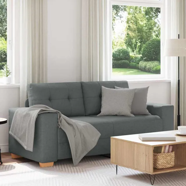 vidaXL Loveseat bank 180x77x82 cm stof donkergrijs