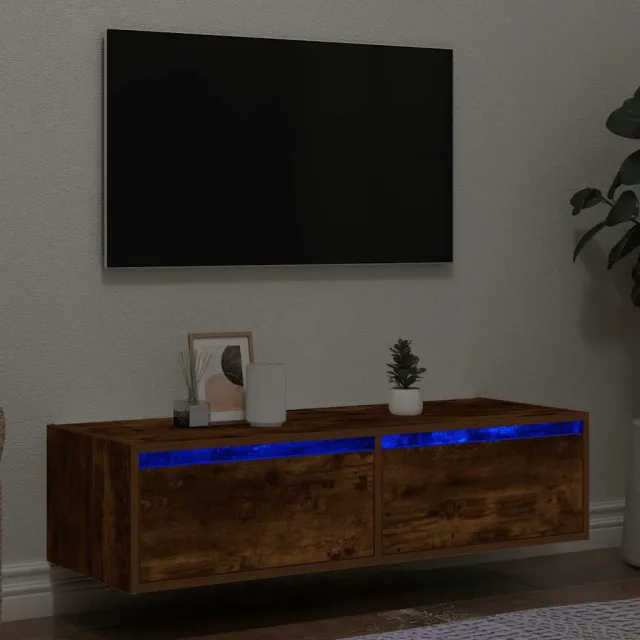 vidaXL Tv-meubel met LED-verlichting 100X35,5x25 cm gerookt eikenkleur Bruin