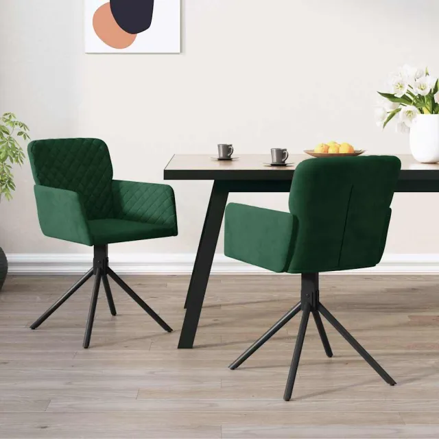 vidaXL Eetkamerstoelen draaibaar 2 st fluweel wijnrood