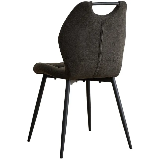 Sello! fluwelen eetkamerstoelen set van 4 – stoel – ergonomische rugleuning – fluweel – velvet – ronde zwarte poten – bruin