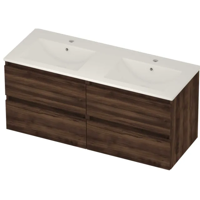 Basic-Line Coach 46 Badmeubelset Porselein 120x46x54 cm C46gweba2x602 Barista Oak Glans Wit