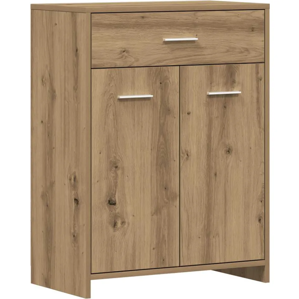 vidaXL Badkamerkast 60x33x80 cm bewerkt hout artisanaal eikenkleurig, foto 3