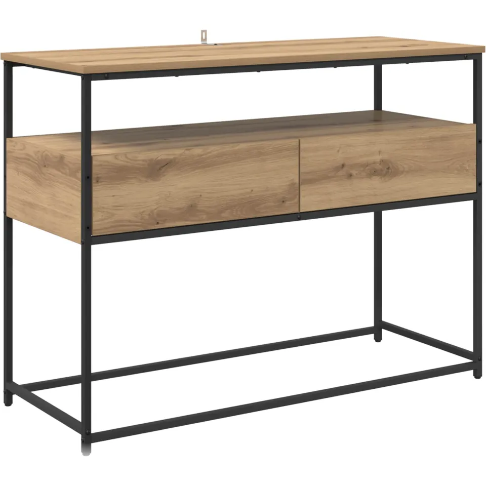 vidaXL Wandtafel Artisan Eiken 100 x 40 x 75 cm Bewerkt hout, foto 3