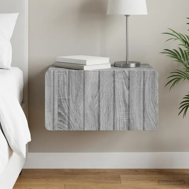 vidaXL Wandbeugel Bedkast Grijs sonoma 49 x 34,5 x 24 cm Bewerkt hout, foto 2