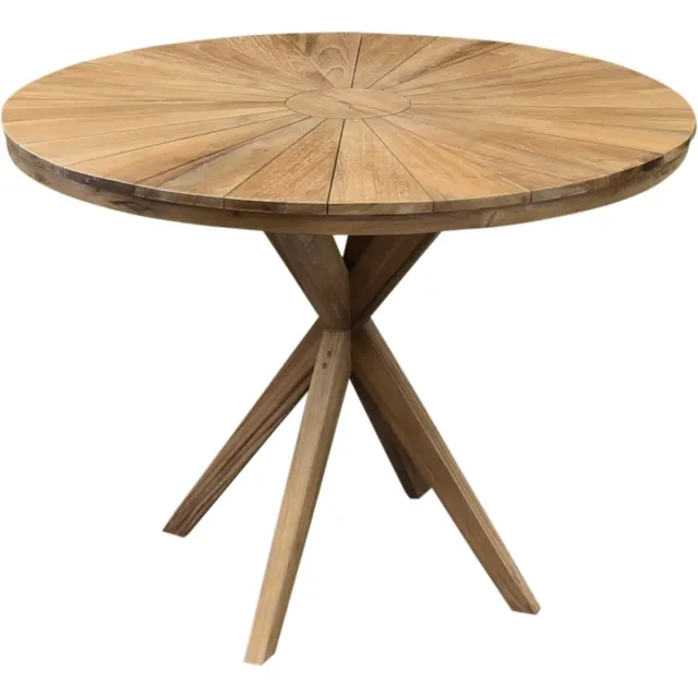AVH-Collectie Cairo dining tuintafel 100 cm rond teakhout bruin / terre