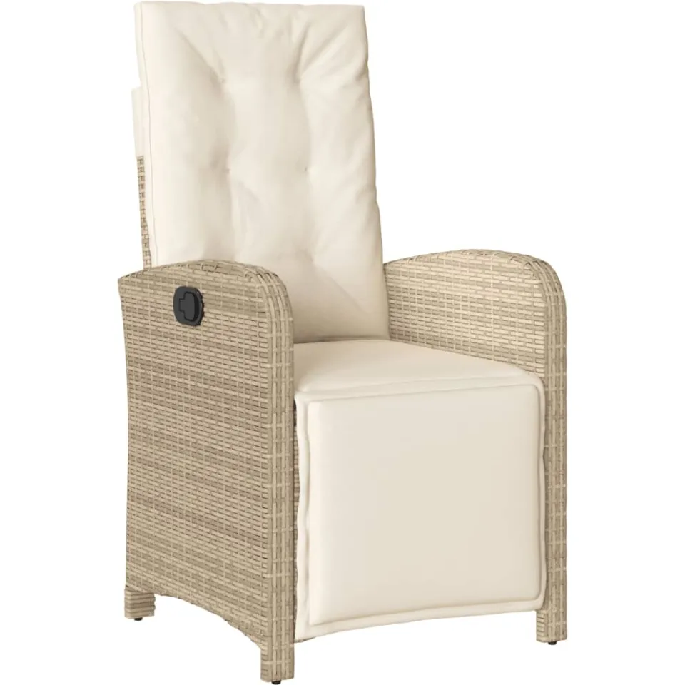 vidaXL 5-delige Tuinset met kussens poly rattan beige, foto 4