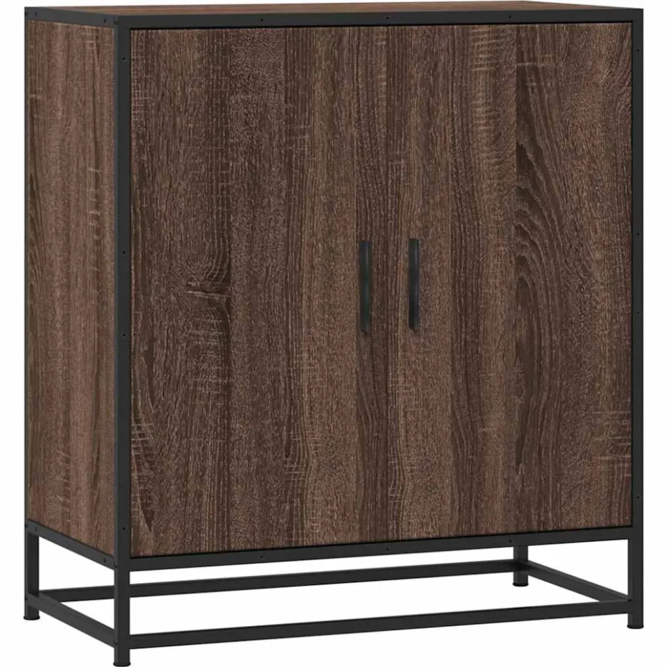 vidaXL Dressoir 68x35x76 cm bewerkt hout en metaal bruin eikenkleur, foto 3