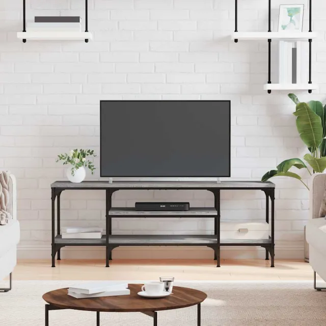 vidaXL Tv-meubel 121x35x45 cm bewerkt hout en ijzer grijs sonoma eiken, foto 2