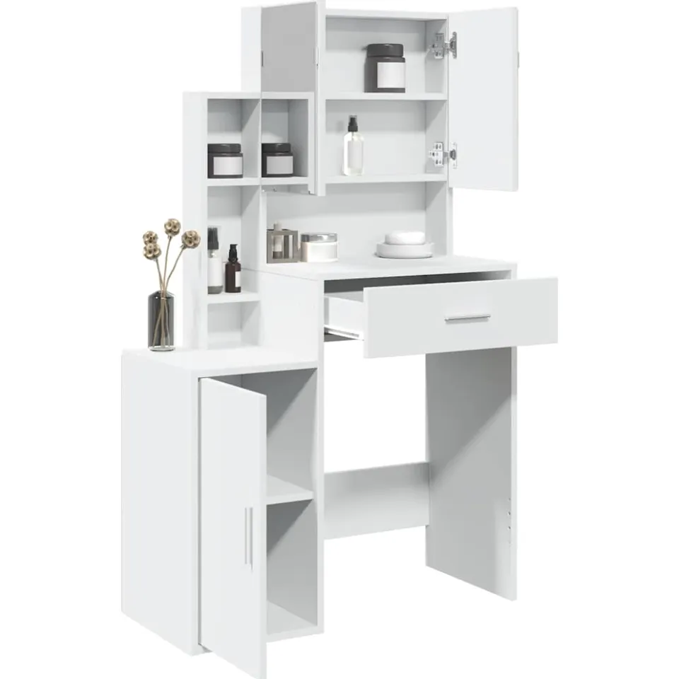 vidaXL Kaptafel met kastje 80x35x132 cm wit, foto 4