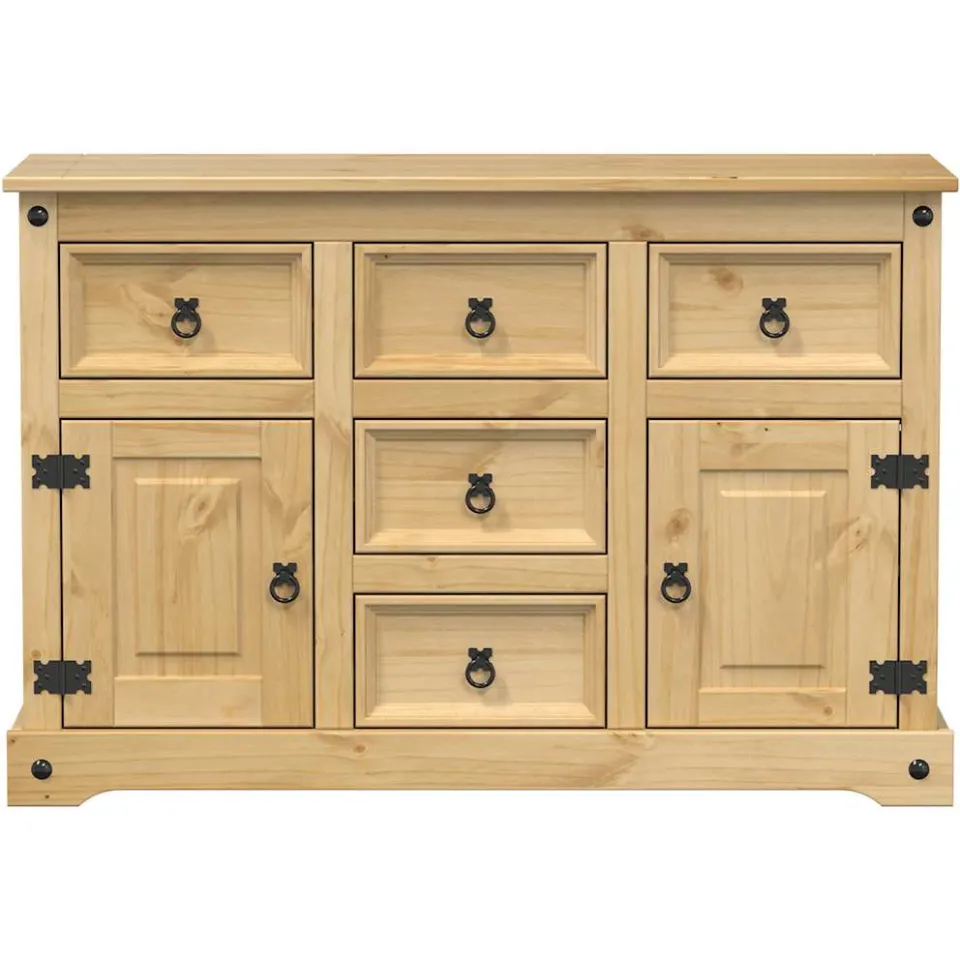 vidaXL Dressoir Corona 112x40x75 cm massief grenenhout bruin, foto 4
