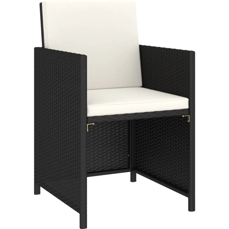 vidaXL 6-delige Tuinset met kussens poly rattan zwart, foto 4