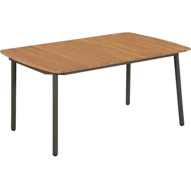 vidaXL Tuintafel 150x90x72 cm massief acaciahout en staal Bruin