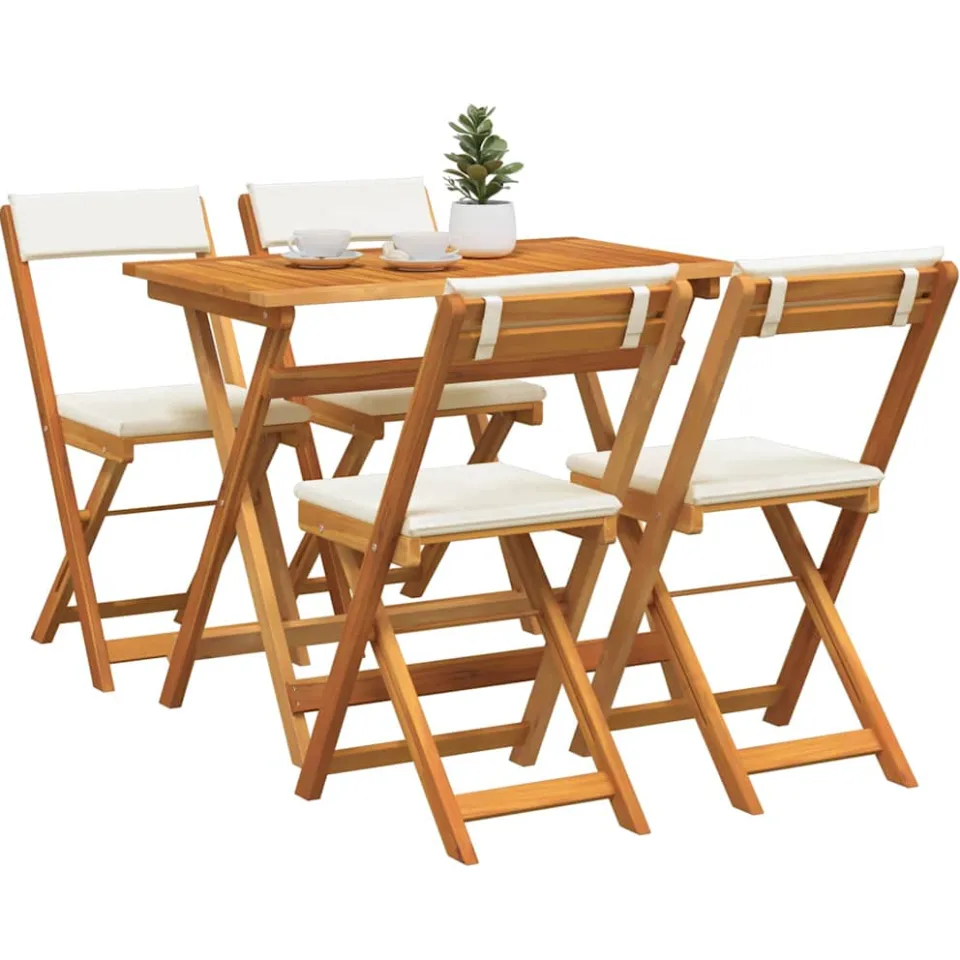 vidaXL Bistroset 5 st Olie naturel Massief Acaciahout Bruin
