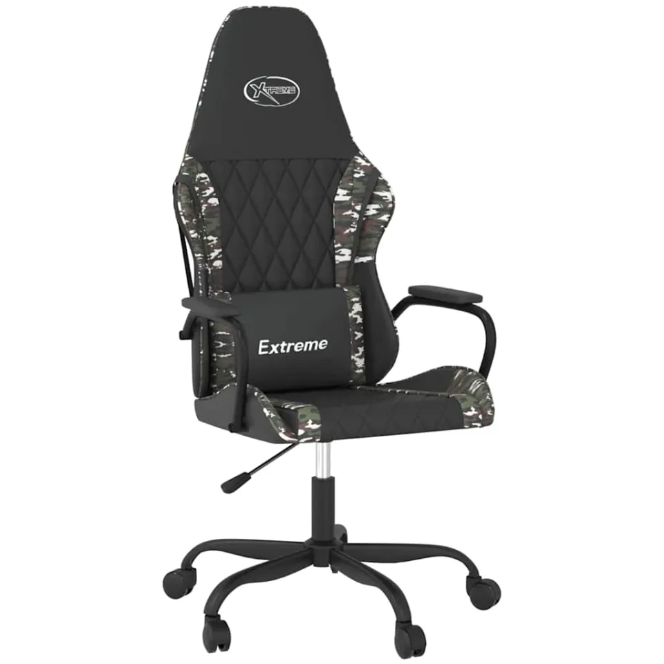 vidaXL Massage gamestoel kunstleer zwart en camouflage, foto 3