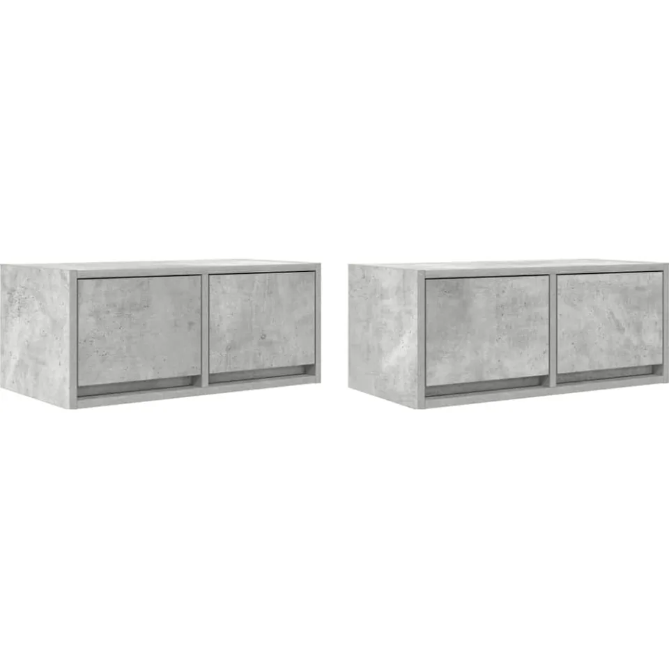 vidaXL Tv-meubels 2 st 60x31x25,5 cm bewerkt hout betongrijs grijs, foto 3
