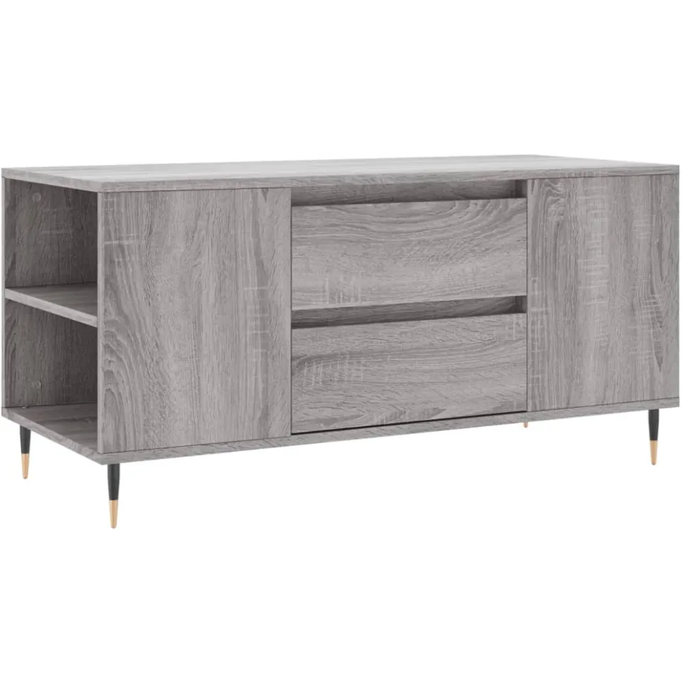vidaXL Salontafel 102x44,5x50 cm bewerkt hout grijs sonoma eikenkleur, foto 3